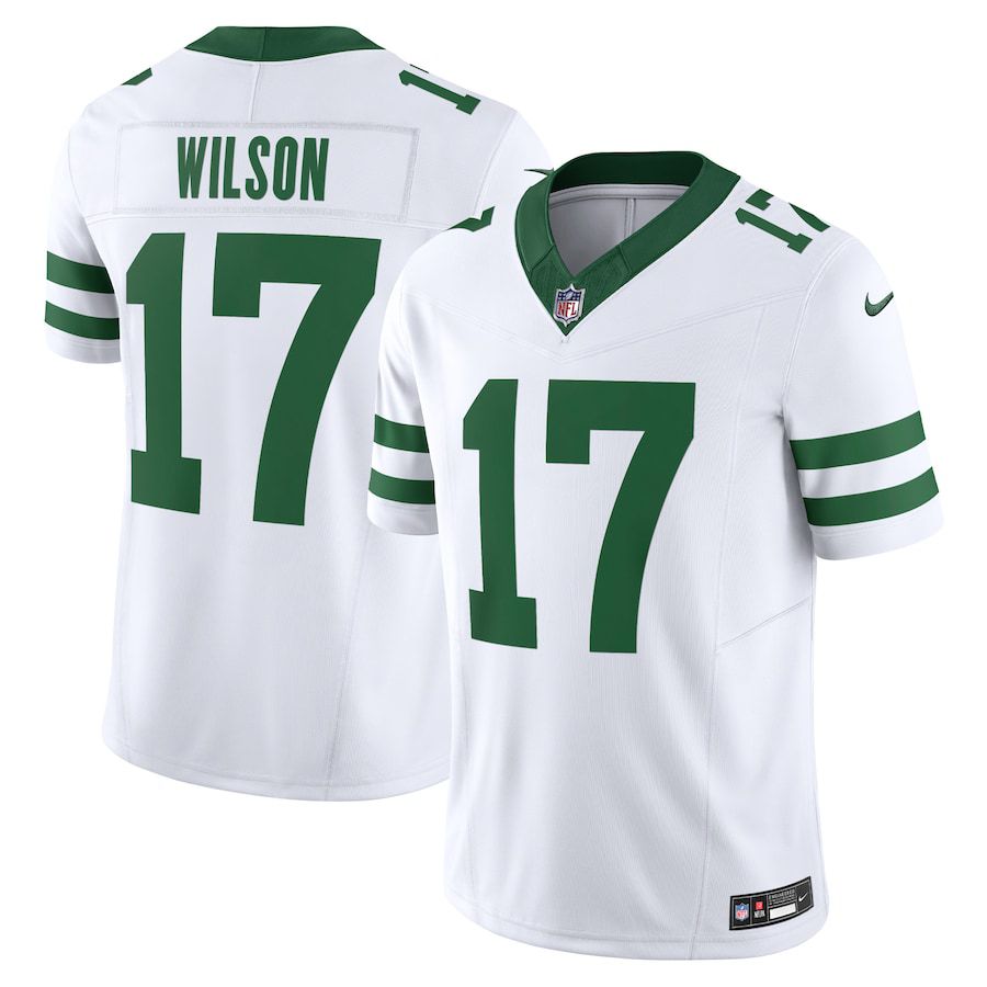 Men New York Jets #17 Garrett Wilson Nike Legacy White Vapor F.U.S.E. Limited NFL Jersey->->NFL Jersey